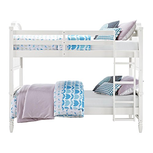Dorel Living Vivienne Twin over Twin Bunk Bed, White Buy Online in