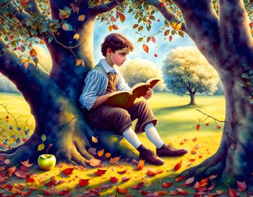 Affiche sur toile jeune lisant sous un arbre 58x90 cm SERENDIPITP