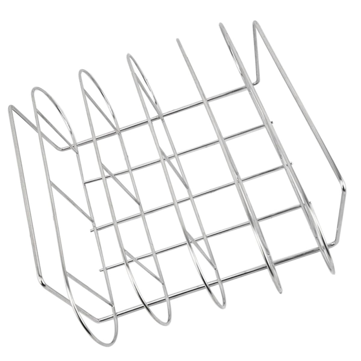 Homoyoyo Supporto e Facile da Pulire in Acciaio Inossidabile Design Ergonomico Resistente e Portatile per Costine Barbecue per Grigliate a Casa e Picnic
