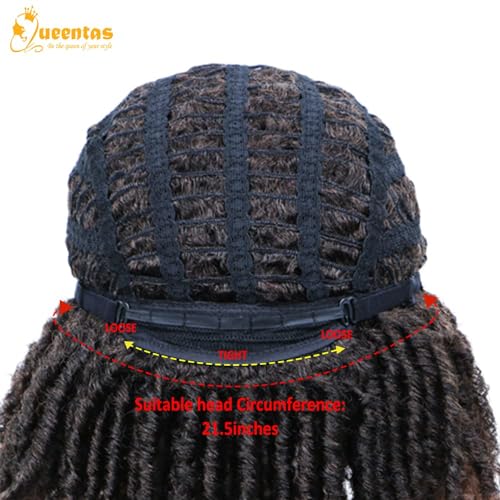Queentas ZFINP13574 Dreadlock Wigs For Black Women And Men Short Curly Big Afro Braided Wigs Faux Locs Twist Braiding Synthetic Wigs thumb #5
