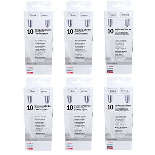 6er Pack Reinigungstabletten für Kaffeevollautomaten Siemens/Bosch/Neff/Gaggenau - 00311769 ersetzen TZ60001,310575, TCZ6001