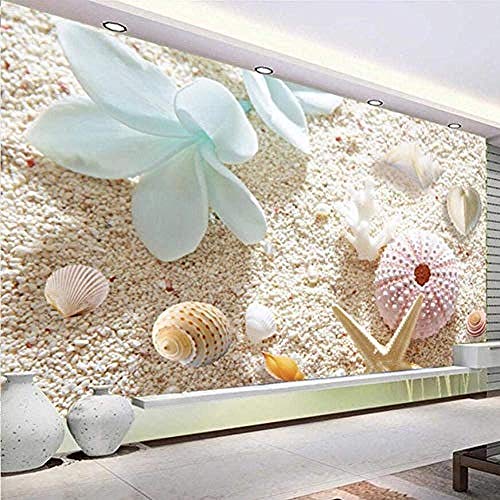 XHXI Benutzerdefinierte 3D-Fototapete Strand Seestern Muschel Muschel Boden...