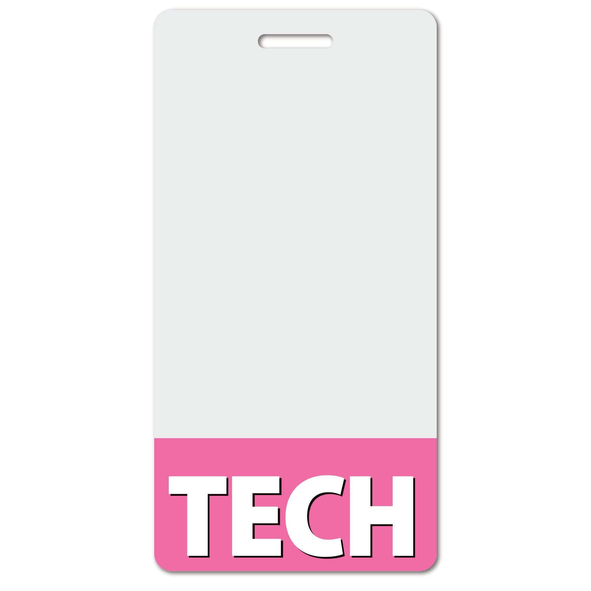 TECH Heavy Duty Vertical Pink (1 Pack) - Spill & Tear Proof Cards - 2 Sided USA Printed Quick Role Identifier ID Tag Backer by BadgeZoo