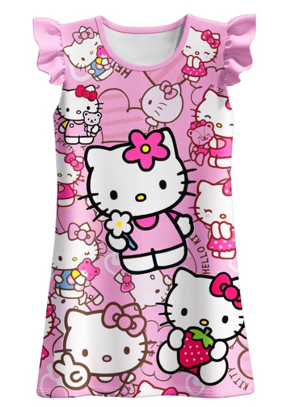 Girls Dress Gown Cute Home Wear Kids Party Outfits 5-12Years