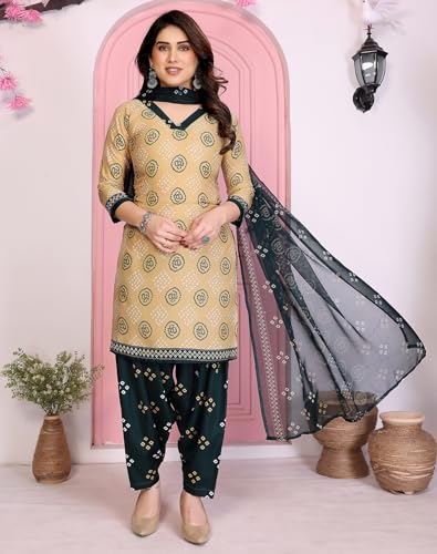 Image of Yashika Unstiched Crepe dress materials | Crepe Salwar Suit for women with dupatta | suit material for women unstitched