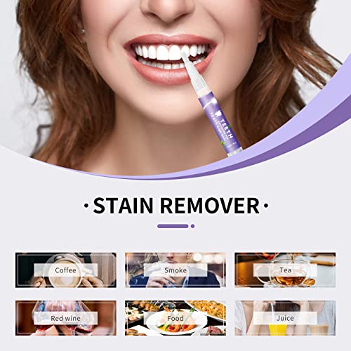 Teeth Whitening Pen (2Pcs),Effective Teeth Whitner, Teeth Whitening Essence Pen,Painless Teeth Whitening Gel,Enamel Safe, No Sensitivity, Travel-Friendly,Mint Flavor (Purple) #TOP1