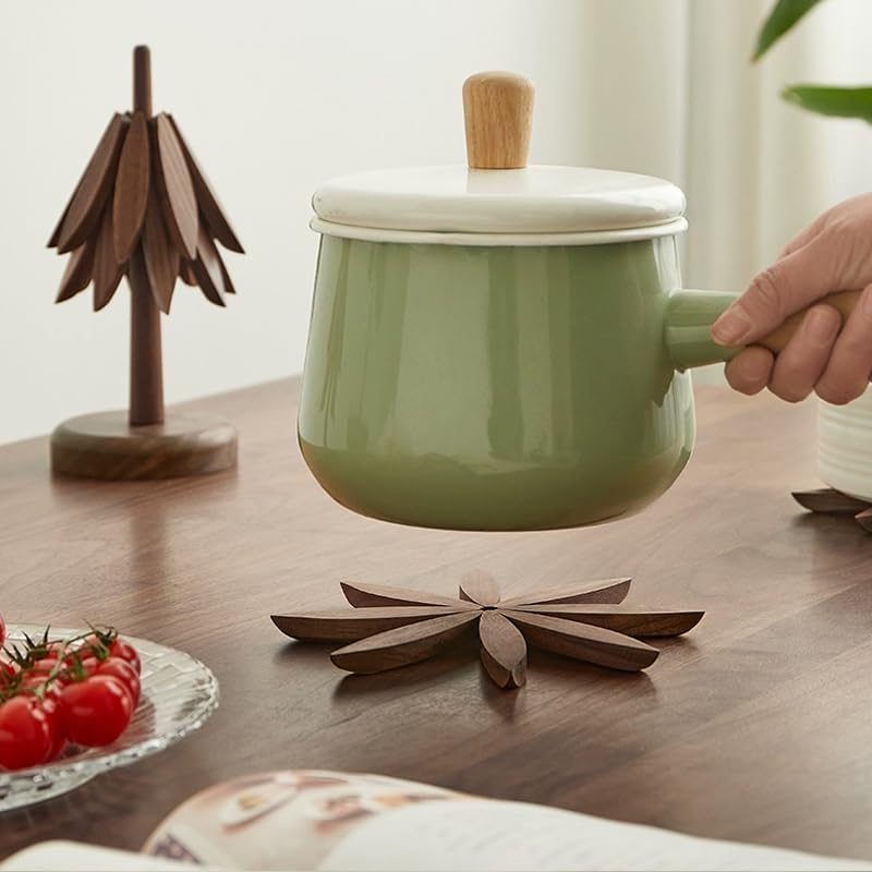 Miniatura 4 de A Tree Design - Juego de 3 salvamanteles de madera para cocina, almohadillas plegables resistentes al calor para platos calientes, olla, cuenco,