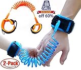 HIG Anti Lost Wrist Link for Child & Babies Toddler Safety, Harnesses & Leashes Walking Hand Belt Straps (4.9ft Orange + 8.2ft Blue)