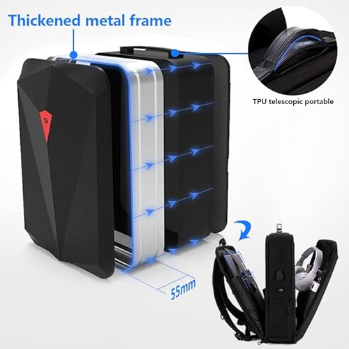 Jahan’s Premium 17.7Inch Laptop Backpack. 55Mm Thick Metal Frame, Water Resistant, Anti-Theft With Usb Charging Port And Lock, Black #TOP1