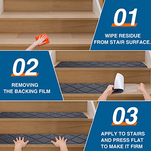 15Pcs Stair Treads For Wooden Steps 8" X 30",Self Adhesive Stair Treads For Wooden Steps Indoor,Non-Slip Carpet Stair Treads For Children Elderly And Pets Indoor Runners #TOP3