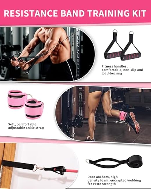 Exercise Bands Resistance Bands Set - Stretching Bands, Higher Quality Resistance Bands for Working Out, with Foam Roller, Jump Rope£¬Door Anchor, Handles, Carry Bag, Legs Ankle Straps