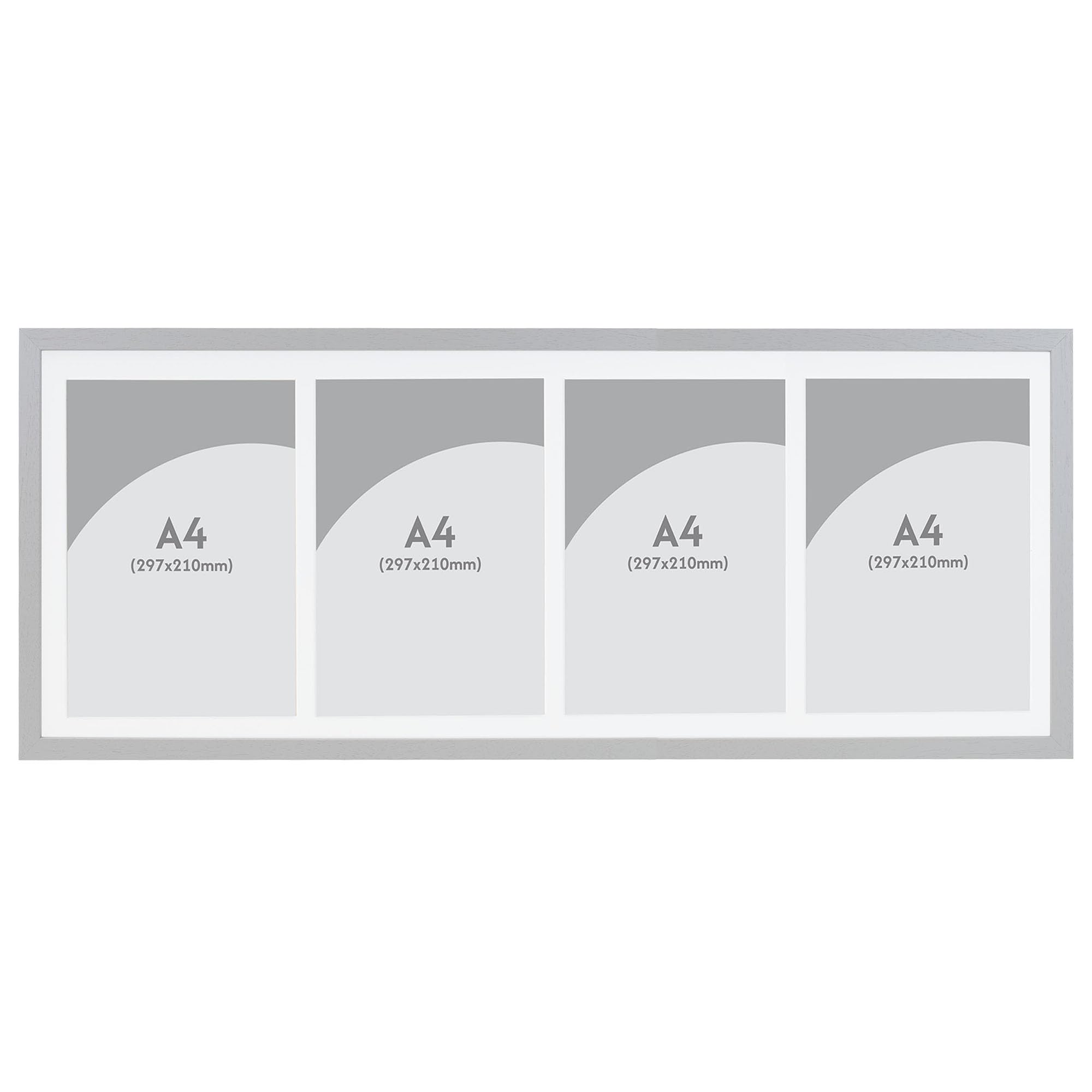 Boldon Framing Photo Frames Multiple Pictures Grey Collage Photo Frame for 4 A4 photos or certificates - Graduation Multi Picture Frames for Wall Hanging - Neatly Display Lots of Photos In one frame