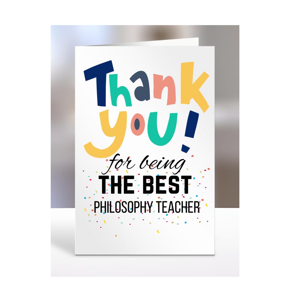 Thank you for being the best Philosophy Teacher Card, Thanks, Thankyou, Miss you, Goodbye, Farewell, Gifts for men, women, presents for Christmas, A5-156_129 — image 1