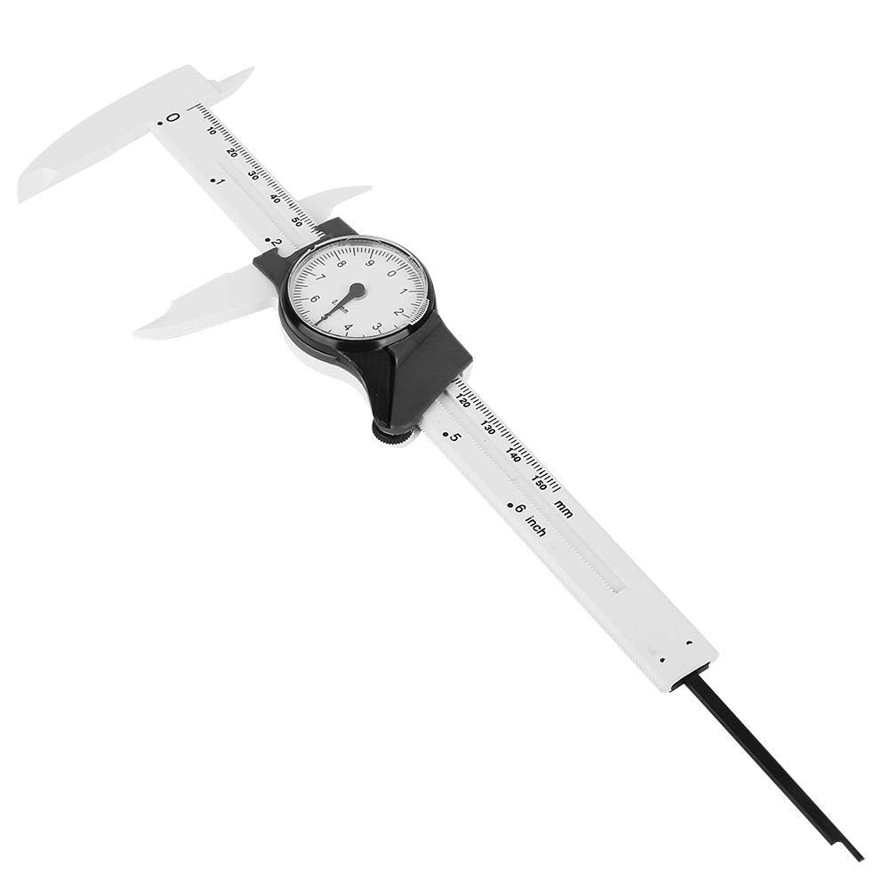 Dial Caliper 0-150mm Plastic Dial Vernier Caliper Ruler Gauge Roofessional Measure Tool(Blanco)