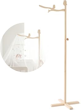 Mamimami Home Freestanding Baby Mobile Holder for Baby Bed, Crib - 100% Beech - Movable Mobile Holder for Changing Table, Playpen, Cradle - Fall Prevention Design - 57 Inches
