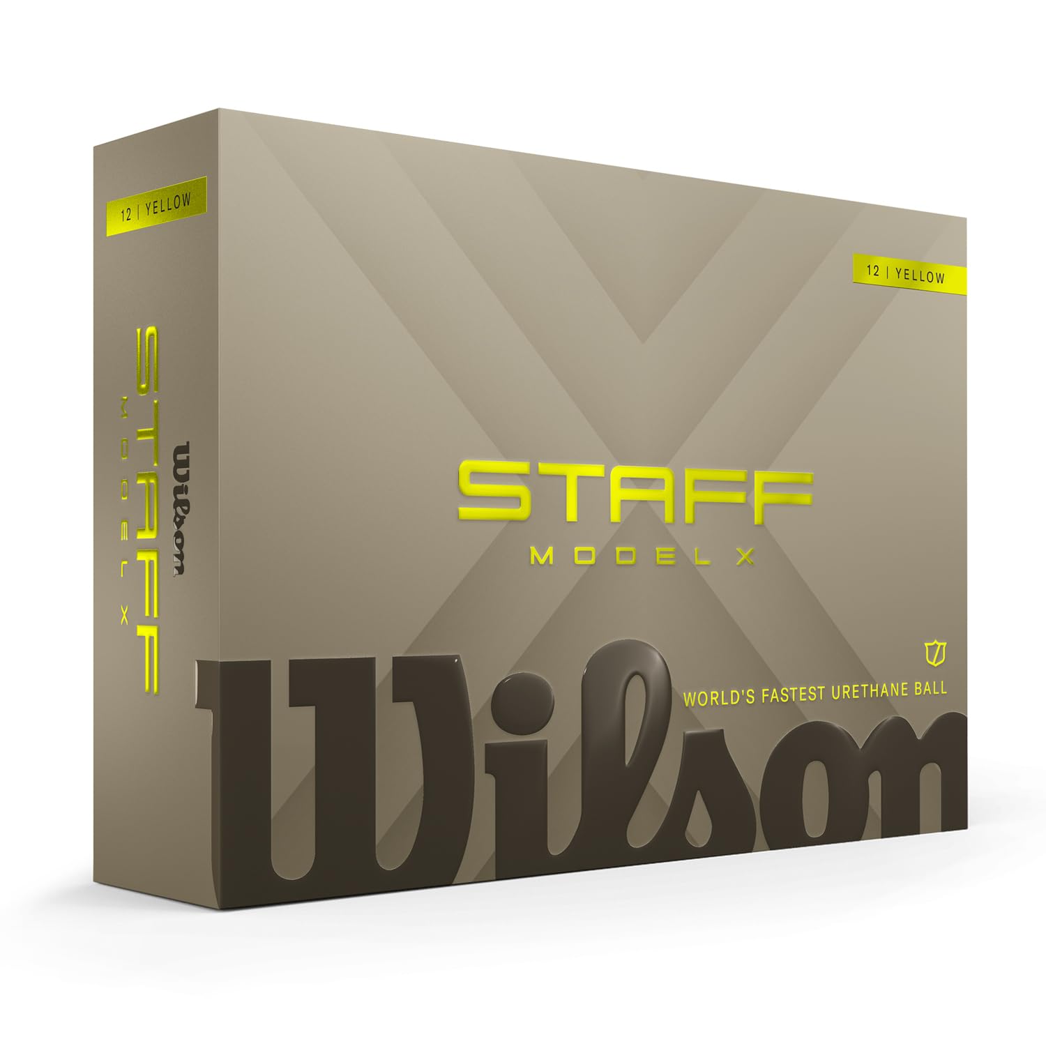 Wilson Staff Model X Golf Balls, Four-Piece Urethane Balls, Designed For High Ball Flight, 12-Ball Pack, Colour: Yellow