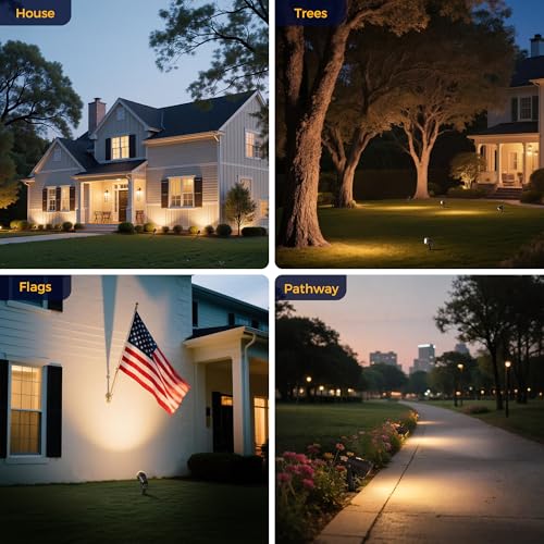 Image of L LOHAS LED 5W Plug in Outdoor Spotlight 3000K Landscape Light 2 Pack