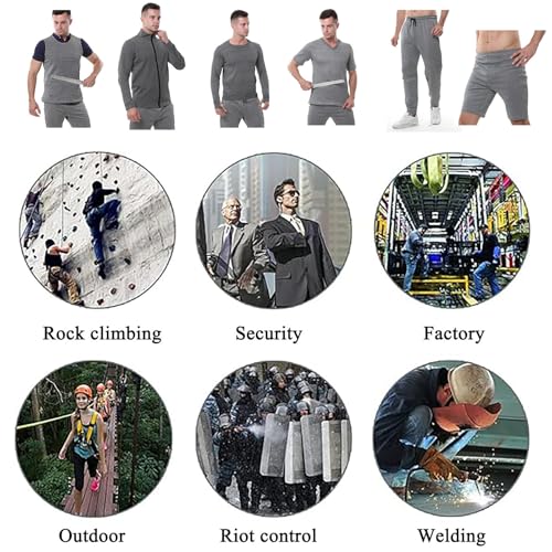 Pounjsd camiseta anticorte, Anti-corte Prendas De Protección Contra Cortes, Chaleco a prueba de cortes y puñaladas, chaleco antipuñaladas Oculto, Ropa Anti-Corte Resistente a Cortes(Mangas largas/S)