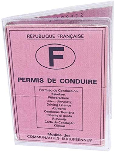 DDCT Etui permis de Conduire Cristal Transparent Fabrication Française Porte Papier Voiture