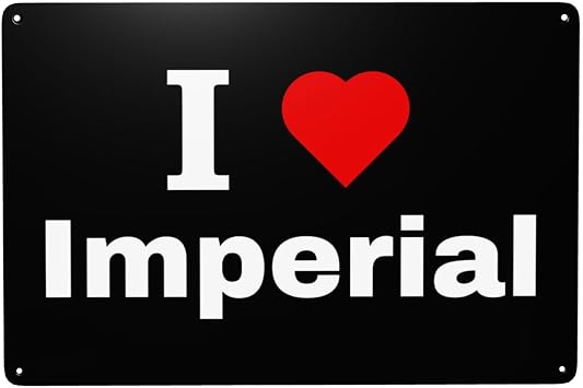 I Love Imperial Metal Tin Sign Wall Decor For Yard Home Bar Coffee Kitchen Walls Garages Funny Vintage Tin Sign Wall Plaque Poster 8x12 Inch