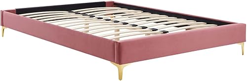 Miniatura 3 de Modway MOD-6305-DUS Sutton - Marco de cama de terciopelo de rendimiento individual, color rosa polvoriento