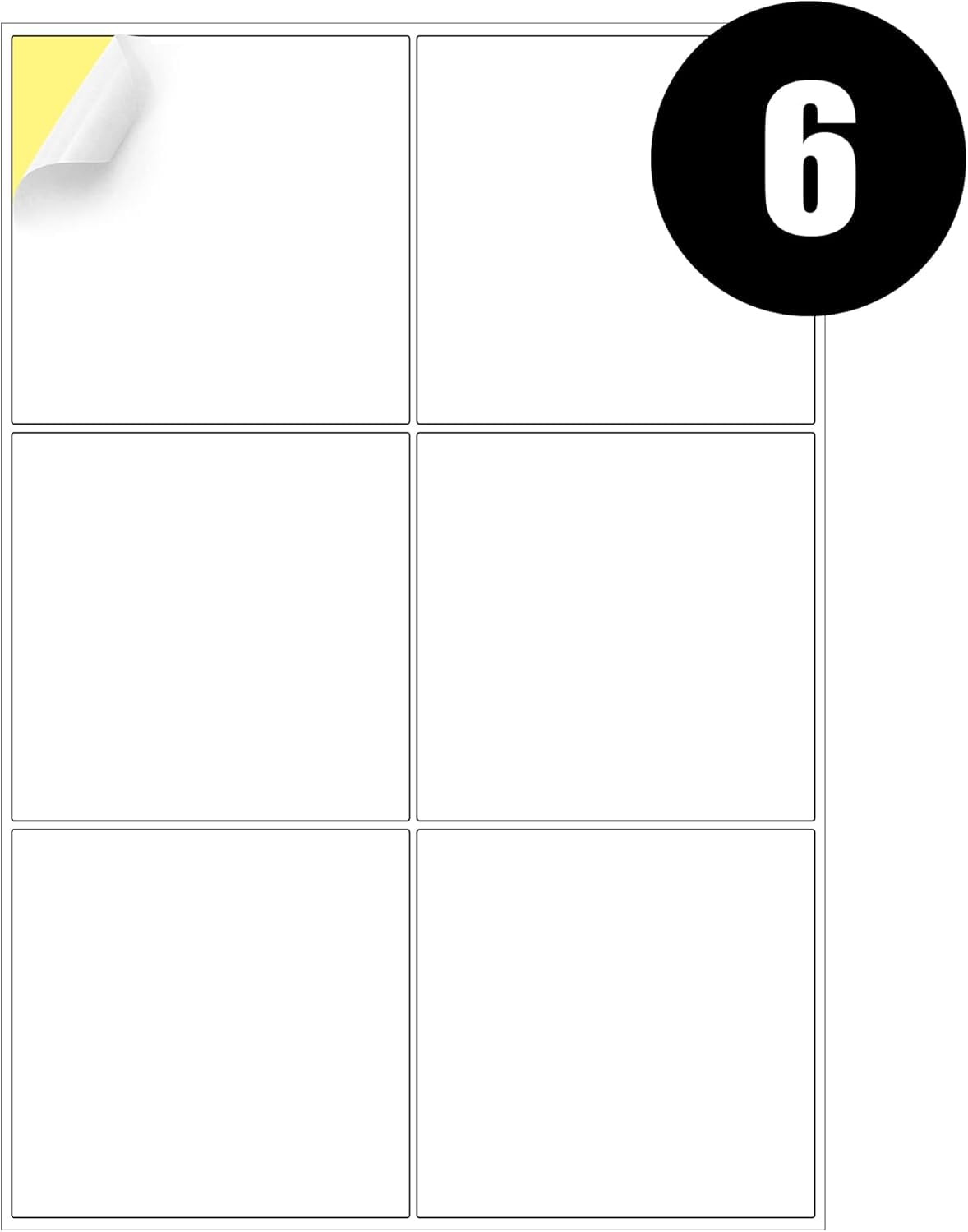 RFE 200 x Multipurpose A4 Label Sheets - 6 Labels Per Sheet (99 x 93mm Each) Self Adhesive-Easy Peel White Labels for Inkjet & Laser Printer-Address-Shipping -File-DIY Stickers-Printable Sticky Label