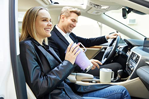 Mayim Large Travel Coffee Mug Tumbler With Clear Slide Lid And Handle, Reusable Vacuum Insulated Double-Wall Stainless-Steel Thermos, Fits In Cup Holder, 30Oz, Mint #TOP1