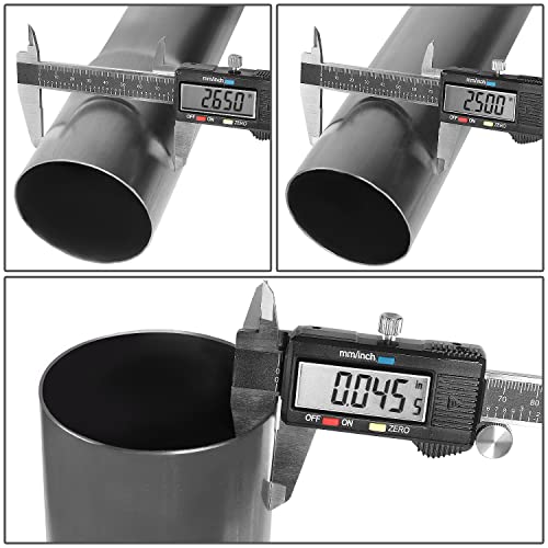 Image of DNA MOTORING ZTL-PP-25-90-RAW 90 Degree Bend Tube DIY Custom Mandrel Exhaust Tubing, 2.5 inch OD, Mild Steel,Universal Fit