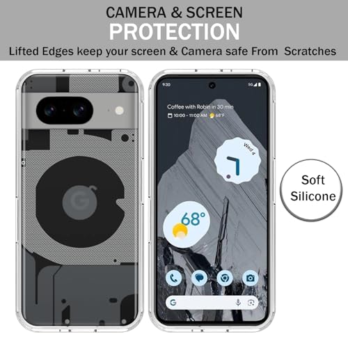 Image of HELLO ZONE Google Pixel 8 Designer Matte Finish Soft Transparent Back Cover Back Case Cover