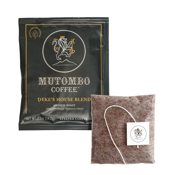 Mutombo Coffee Dekes House Blend - Bolsa de café Tostado medio Bolsa empapada notas de chocolate bayas y crema 8 unidades