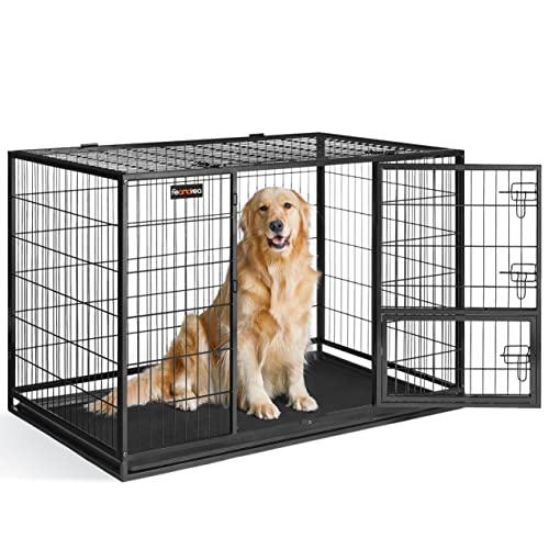 Feandrea 48-Inch Heavy Duty Dog Crate - Double Doors