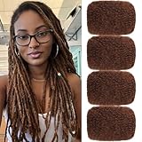Afro Kinky Curly Hair Afro Kinky 100% Bulk Natural Human Hair Braiding Hair for Dreadlocks, Locs Repair, Dreadlock Extensions, Twists, Braids 120g 8inch (Auburn)