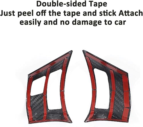 Miniatura 6 de Adhesivos de botón de volante de automóvil de fibra de carbono suave para Chevrolet Corvette C6 2005-2013 (100% fibra de carbono real, negro)