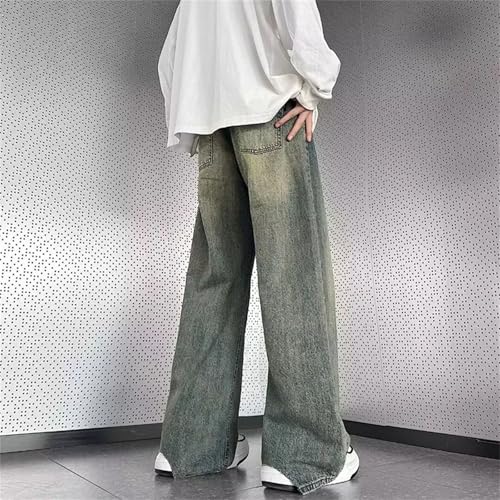 Men's Vintage High Waist Wide Leg Jeans Casual Fashion Straight Loose Blue Jeans with Pockets4