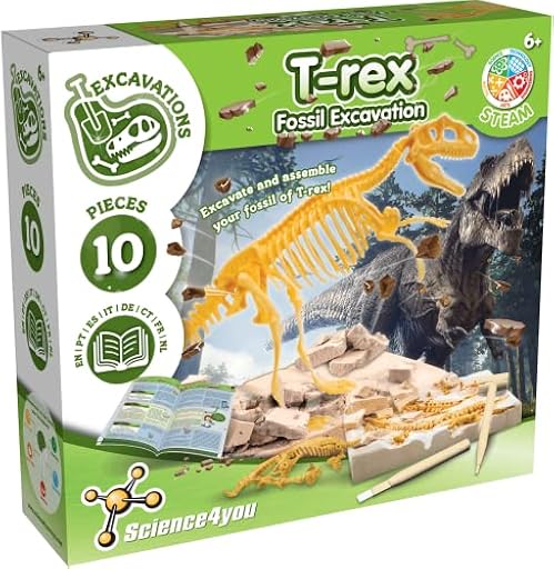 Science4you T Rex Excavaciones Fósiles para Niños 6+ Años - Juegos y Juguetes de Dinosaurios y Fosiles T-Rex, Excava y Encuentra 10 Fosiles Dinosaurios Kit - Regalos para Niñas y Niños 6 7 8+ Años | Ya disponible en tu tienda friki favorita! En mundofriki.es!