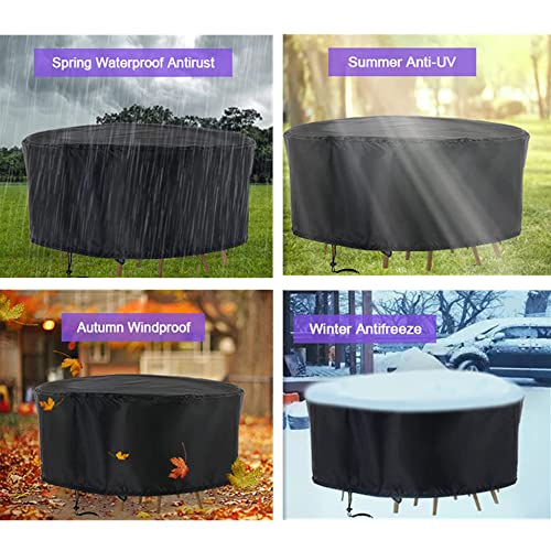 Rilime ROUND:90"D X 43"H Patio Furniture Set Cover Round, Waterproof Round Patio Table Cover Outdoor Furniture Covers thumb #5