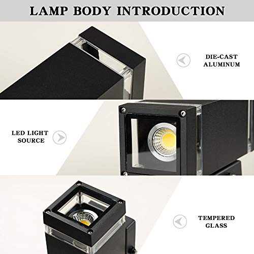 Lpinye Dusk To Dawn Sensor Outdoor Wall Sconce Lighting, Outside Lights For House, Exterior Light Fixtures Wall Mount,14W 3000K With Etl Certified (Small Rectangle Sensor(2 Pack)) #TOP2