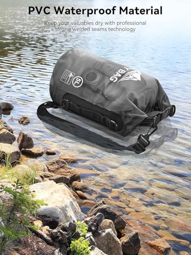 Image of 10 Liter Transparent Ocan Bag Roll Top Transparent Storage Bag Lightweight Dry for Traveling, Swimming, Kayaking, Camping, Fishing