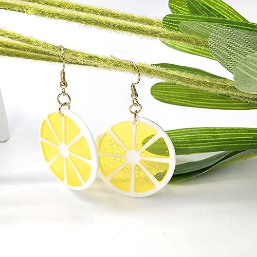 Colorful Bling Lemon Acrylic Dangle Earrings Fruit Earrings For Women Girls - Yellow #TOP2