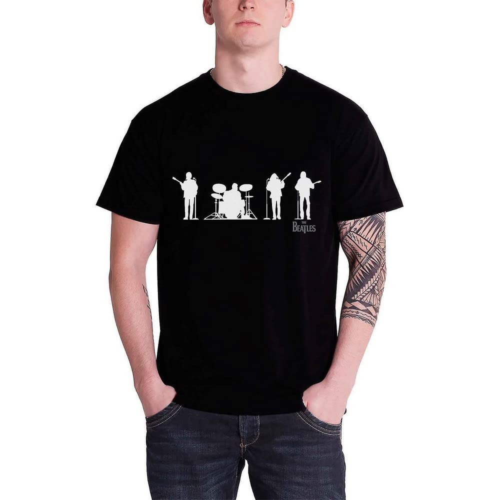 Paradiso Clothing Unisex Black The Beatles Saville Row Line Up T Shirt - Xl