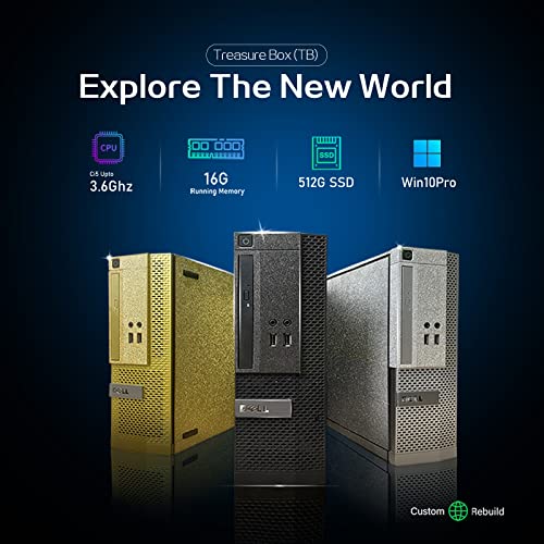 Dell Pc Desktop Computer Black Treasure Box – Intel Quad Core I5 Up To 3.60Ghz, 16Gb Memory, 512Gb Ssd, Wifi & Bluetooth, Keyboard & Mouse, Dvd, Windows 10 Pro 64-Bit (Renewed) #TOP2