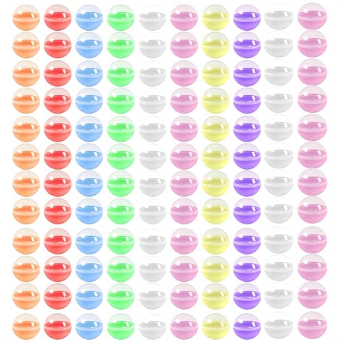 HJYDGJ Lot de 120 boules en plastique transparent à remplir - En plastique transparent - Petites capsules rondes - Récipients transparents - Colorful Colors