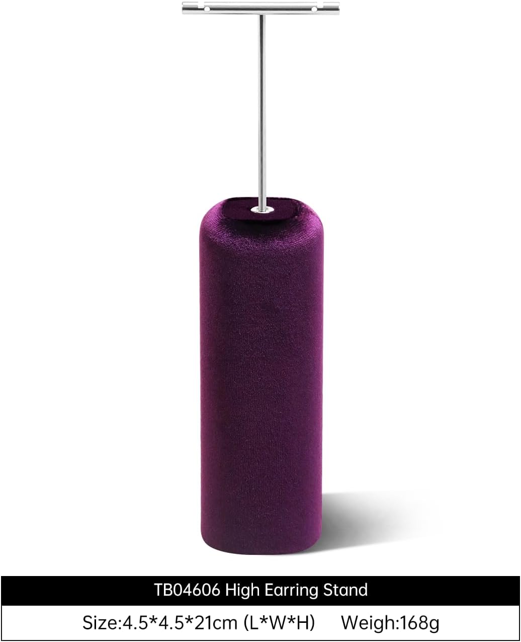 Velvet Jewelry Display Holder, Ring Earring Stand for Jewelry Store Counter Display, 3 Sizes (Purple, Earring Stand-L) image 2