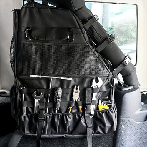 ETL INDUSTRIES Roll Bar Storage Bag for 1997-2024 Jeep Wrangler JK JL TJ LJ 4-Door, Multi-Pocket Cargo Cage Organizer