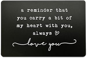 Engraved Black Valentine's Day Wallet Insert Card - A Romantic Reminder of Love