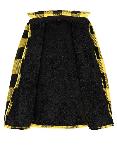 Lisskolo Men's Warm Sherpa Flannel Shirt Jacket Heavy Fleece Lined Plaid Button Up Jackets3