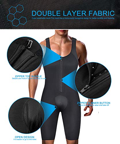 Men's Shapewear Bodysuit Full Body Shaper Compression Slimming Suit Breathable2
