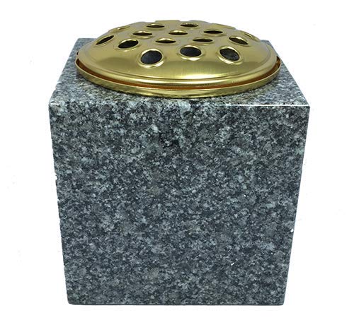 Plain Granite Flower Vase/Grave Memorial-Available In Any Colour & Size -NEW (Indian Grey, 6"x6"x6")