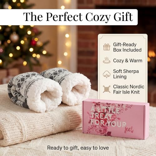 Image of The Metluks Women's Fuzzy Slipper Socks with Non-slip Grippers, Sherpa Lined Warm Cozy Gift Socks