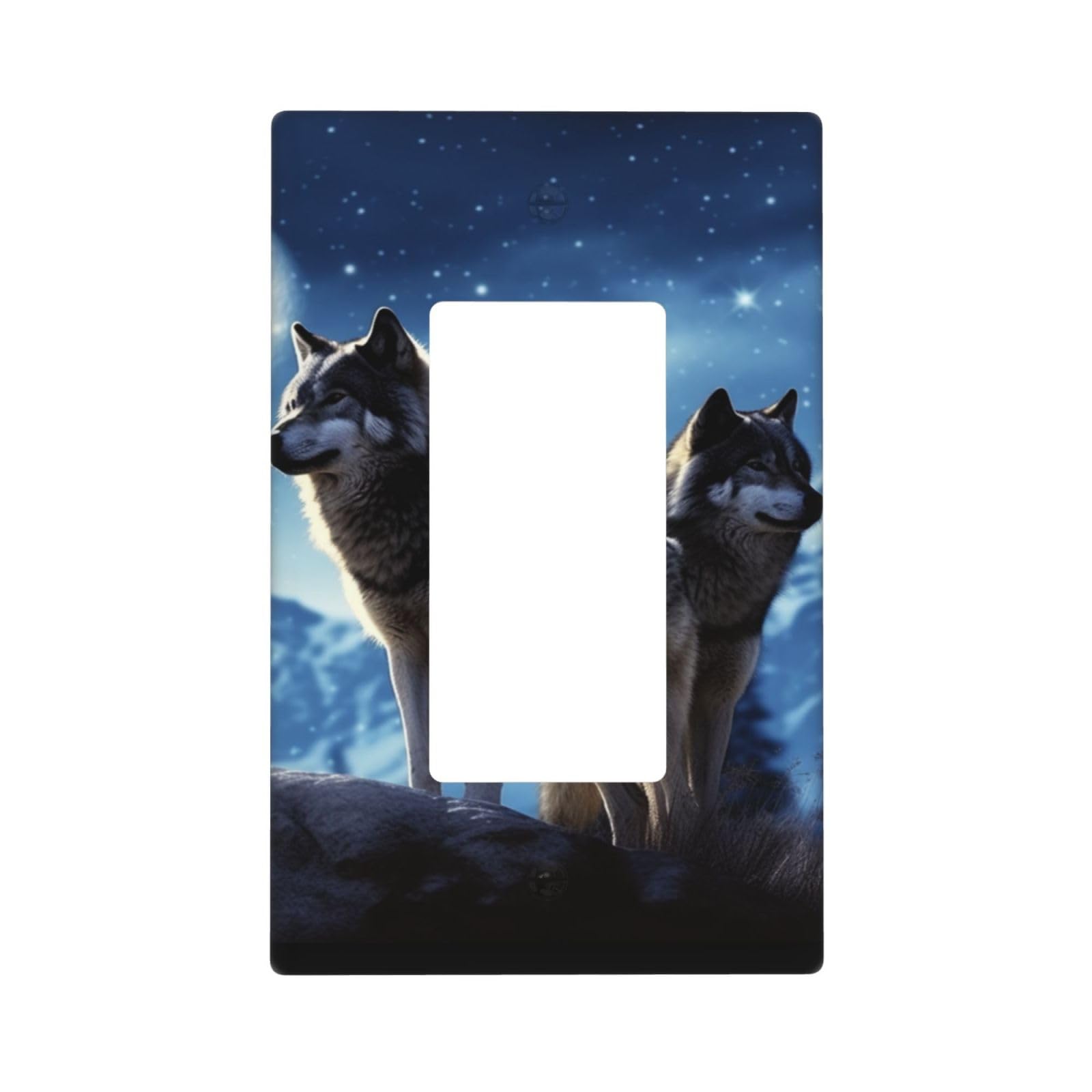 Decorator Wall Plate 1 Gang Light Switch Covers Decorator Receptacle Outlet Covers wolfs Wall Plates for Electrical Outlets Plug Cover Single Rocker Switch Plates